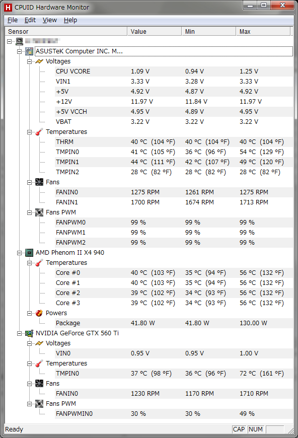 おもうツボ システム温度を管理する Hwmonitorを使う